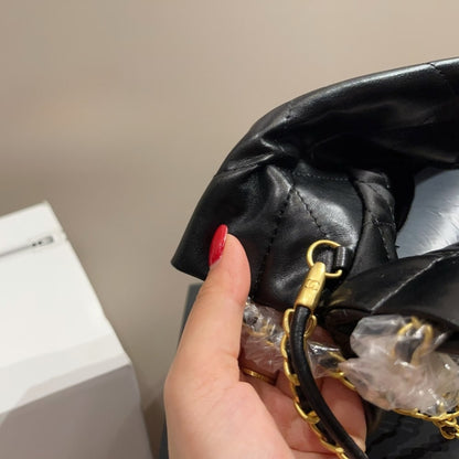 CHANEL 22 MINI HANDBAG BLACK 23CM AS3980 B19059 94305