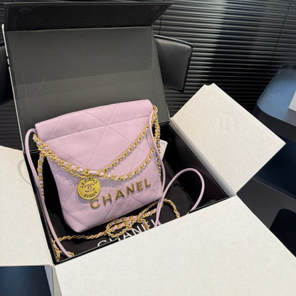 CHANEL 22 MINI HANDBAG LIGHT PINK 23CM AS3980 B08037 NY558