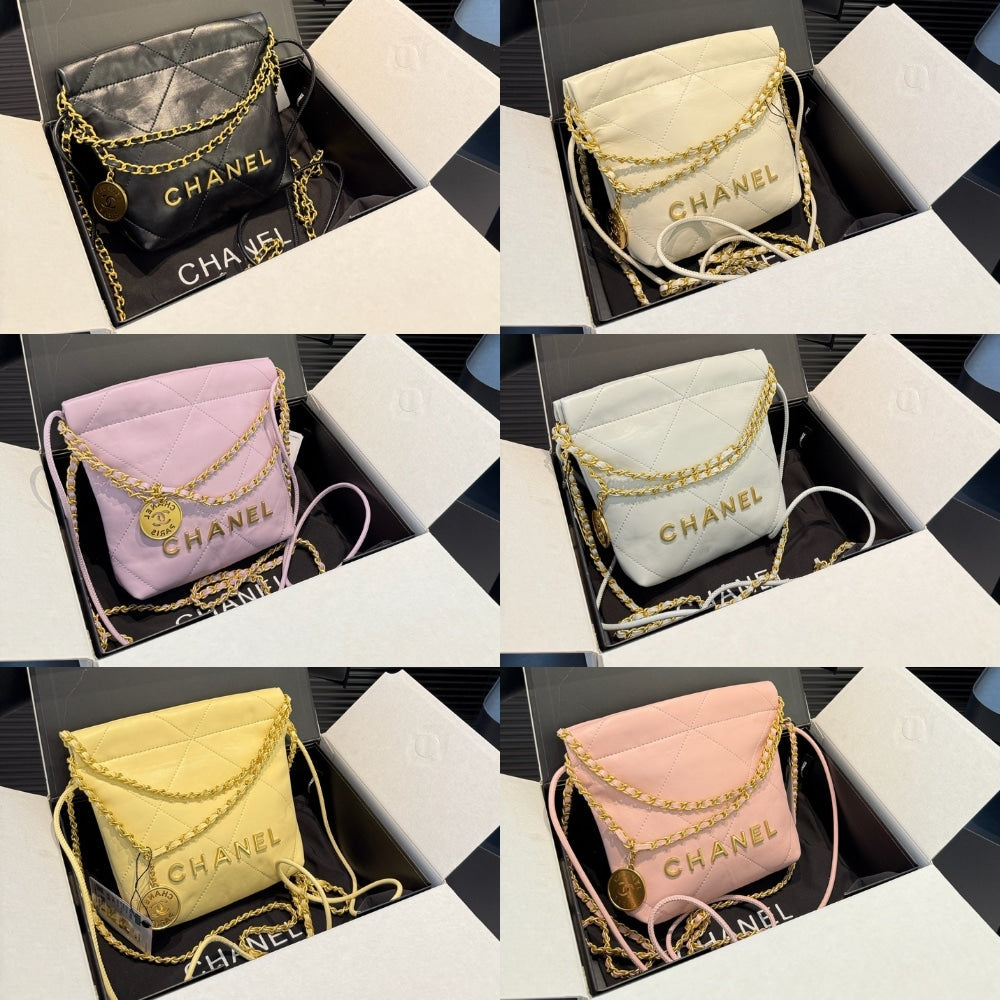 CHANEL 22 MINI HANDBAG LIGHT PINK 23CM AS3980 B08037 NY558