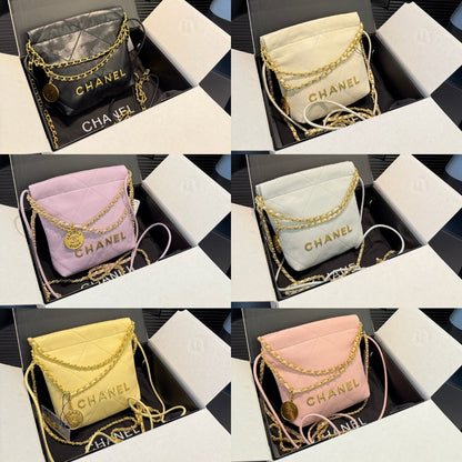 CHANEL 22 MINI HANDBAG LIGHT PINK 23CM AS3980 B08037 NY558