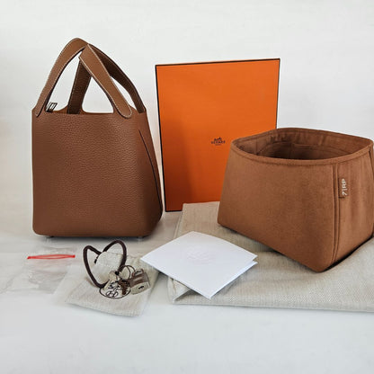 Hermès 18 Picotin Clemence Gold Bag