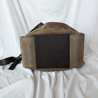 Loewe Hammock small mock croc suede shoulder bag