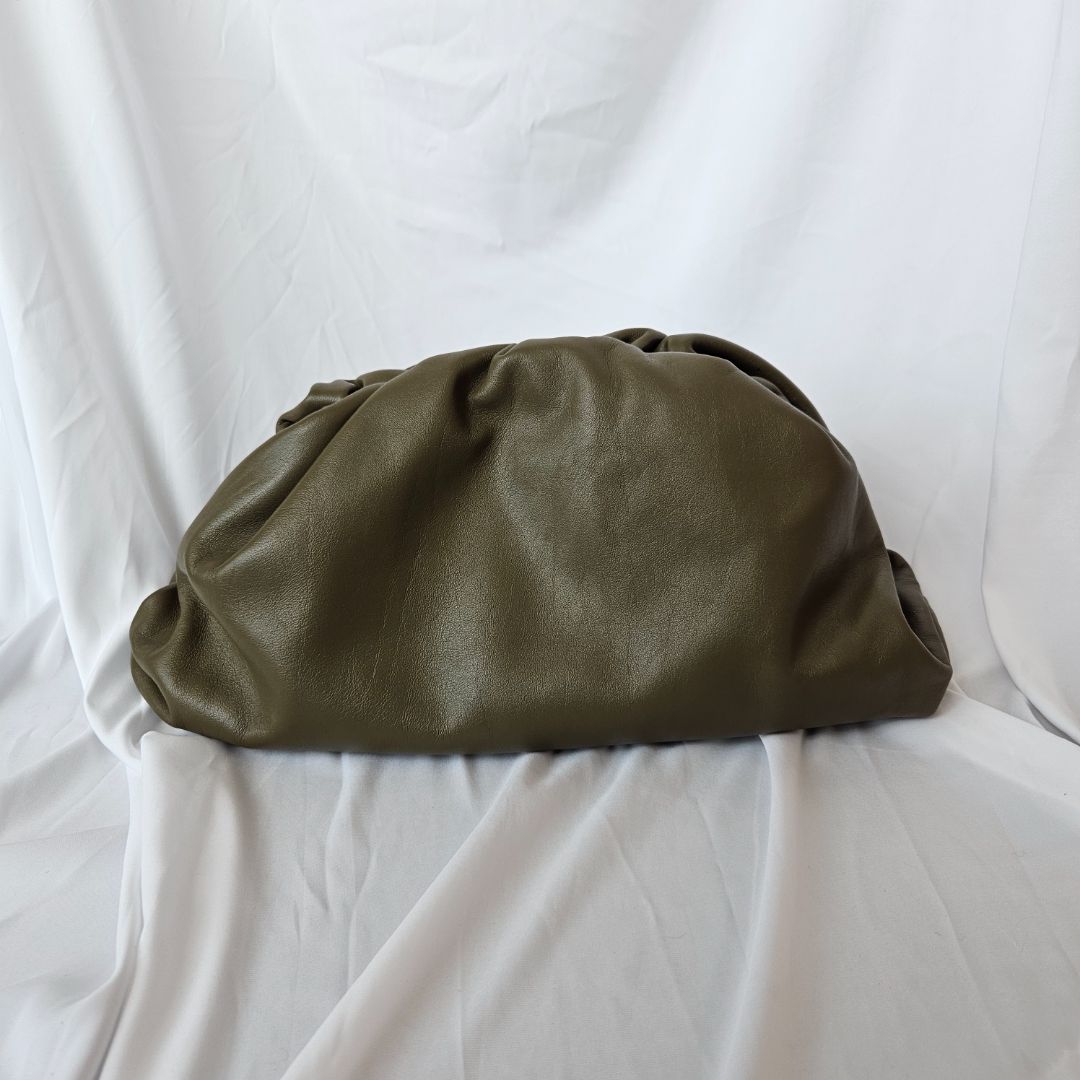 Bottega Veneta Olive Green Leather The Pouch Clutch