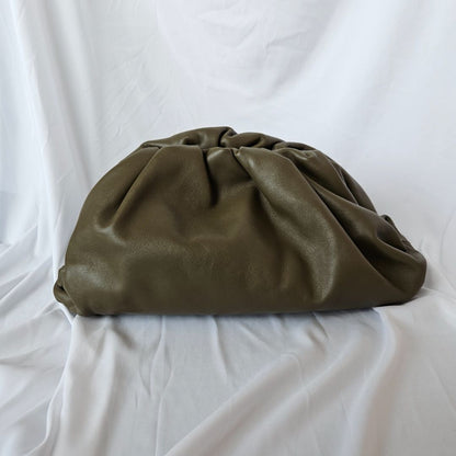 Bottega Veneta Olive Green Leather The Pouch Clutch