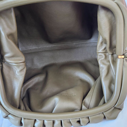 Bottega Veneta Olive Green Leather The Pouch Clutch