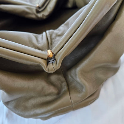 Bottega Veneta Olive Green Leather The Pouch Clutch