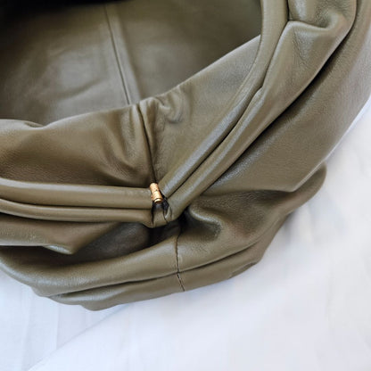 Bottega Veneta Olive Green Leather The Pouch Clutch