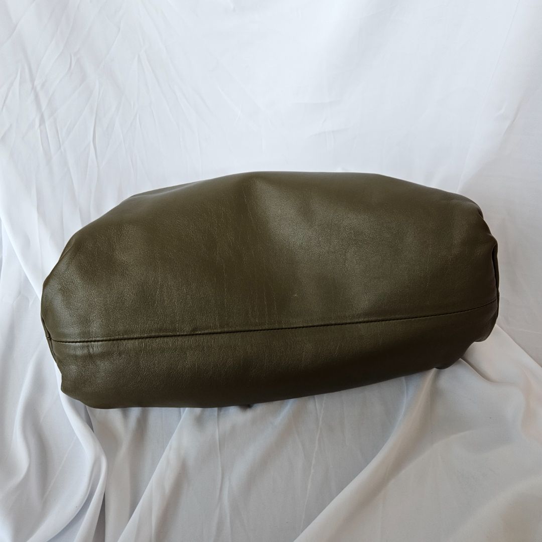 Bottega Veneta Olive Green Leather The Pouch Clutch