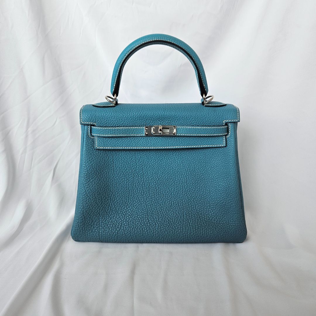 Hermès Kelly 25 bleu jean with PHW