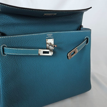 Hermès Kelly 25 bleu jean with PHW