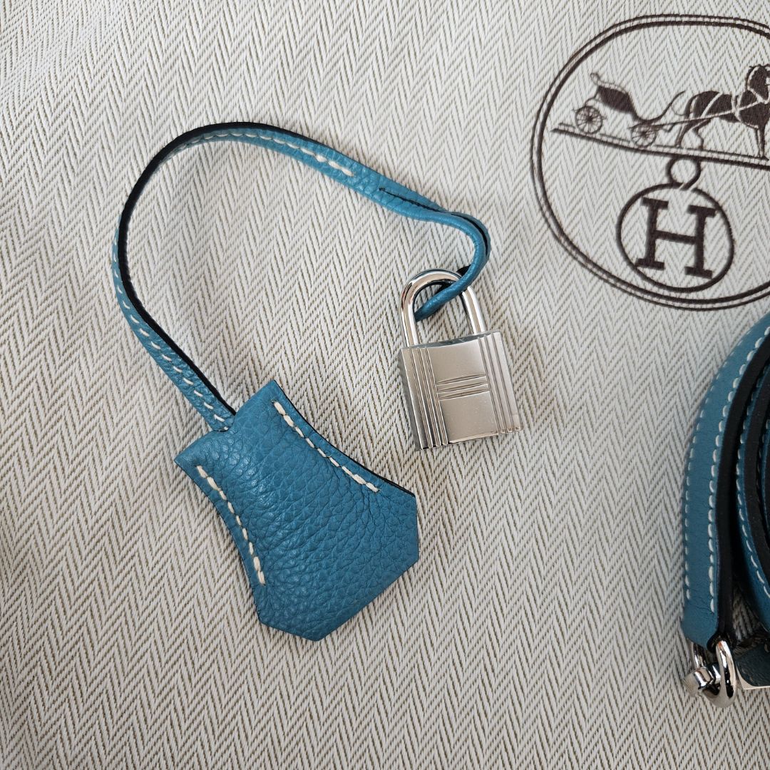 Hermès Kelly 25 bleu jean with PHW