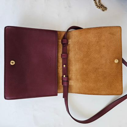 Bottega Veneta Burgundy Leather Mini Cassette Crossbody Bag