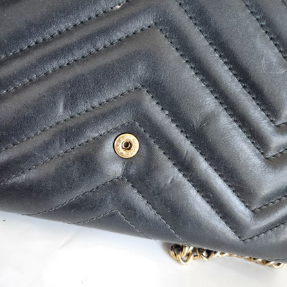 Gucci GG Marmont Chevron Quilted Wallet on Chain