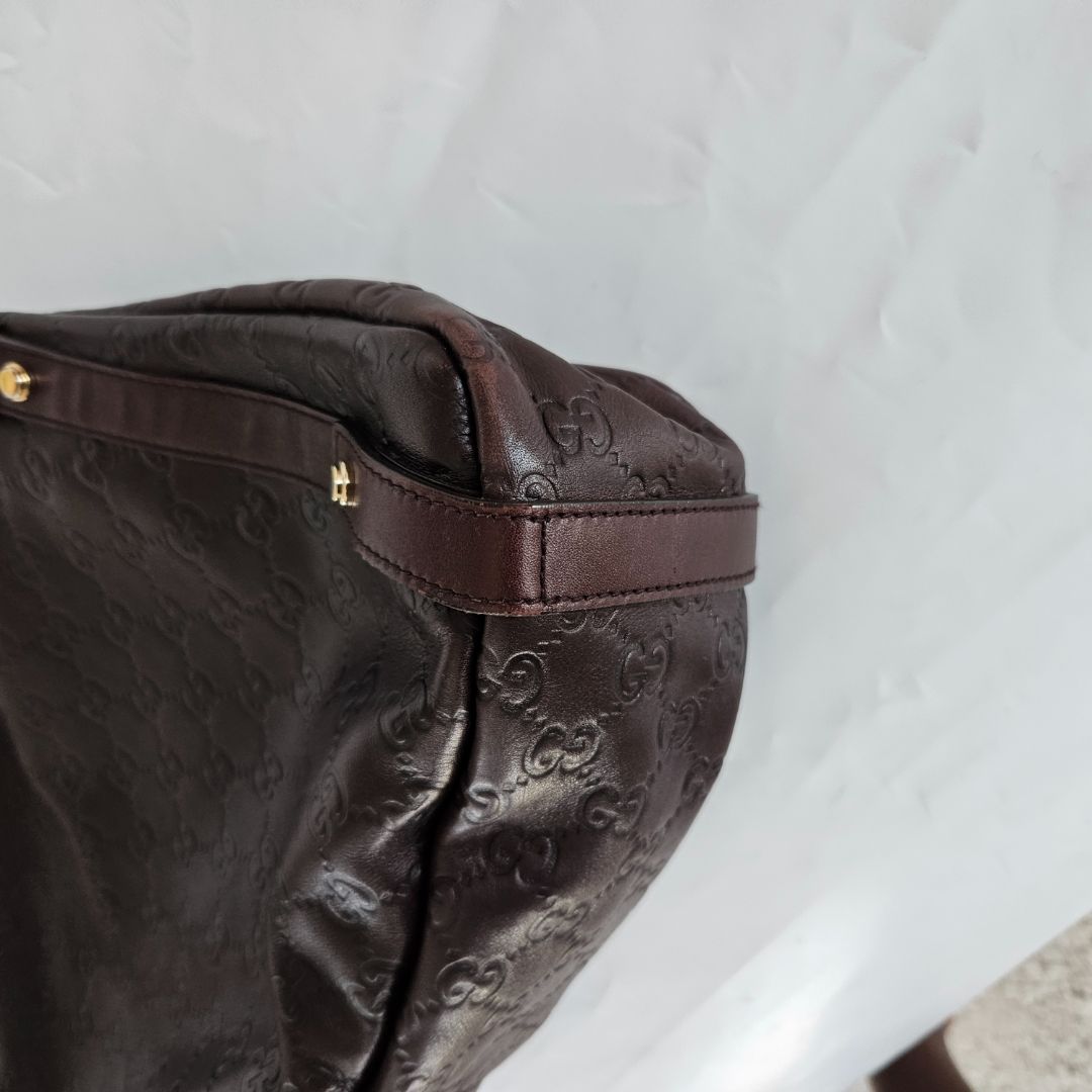 Gucci Brown Guccissima Leather Abbey D-Ring Shoulder Bag