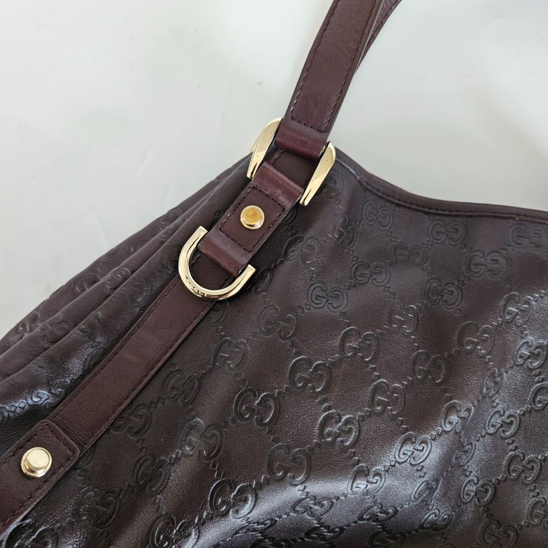 Gucci Brown Guccissima Leather Abbey D-Ring Shoulder Bag