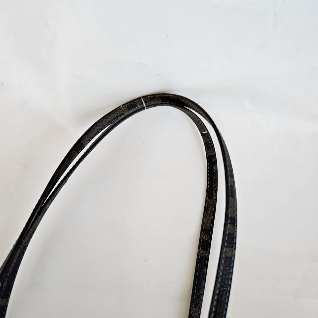 Fendi Brown/Blue Zucca Perforated Coated Canvas Roll Tote