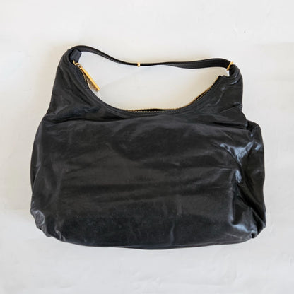 Fendi black leather hobo bag