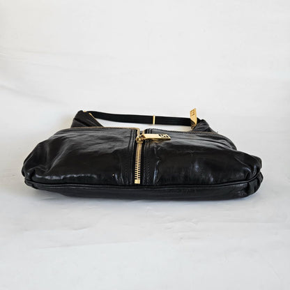 Fendi black leather hobo bag