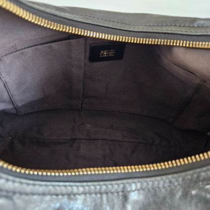 Fendi black leather hobo bag