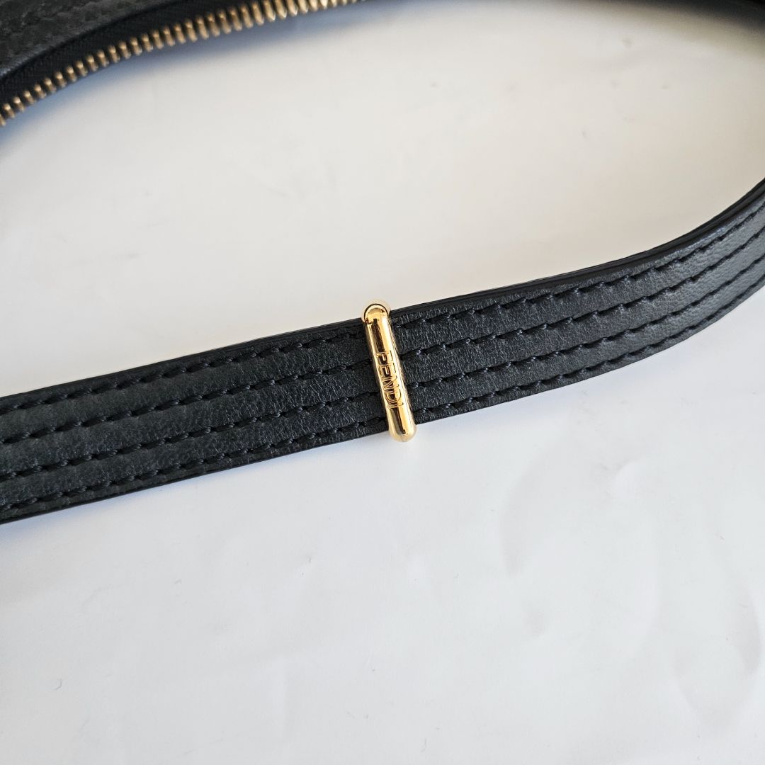 Fendi black leather hobo bag