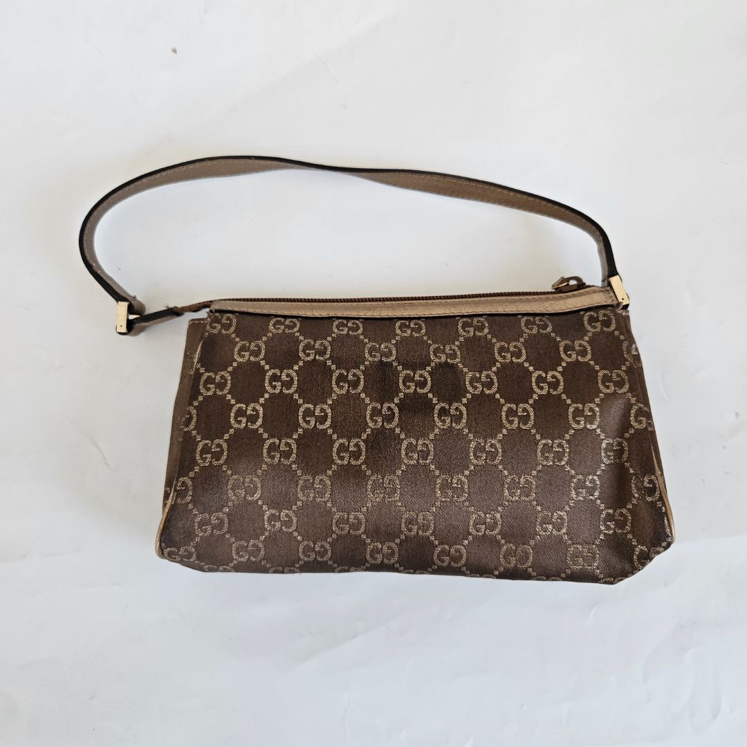 Gucci Bronze Guccissima Pochette Clutch Bag