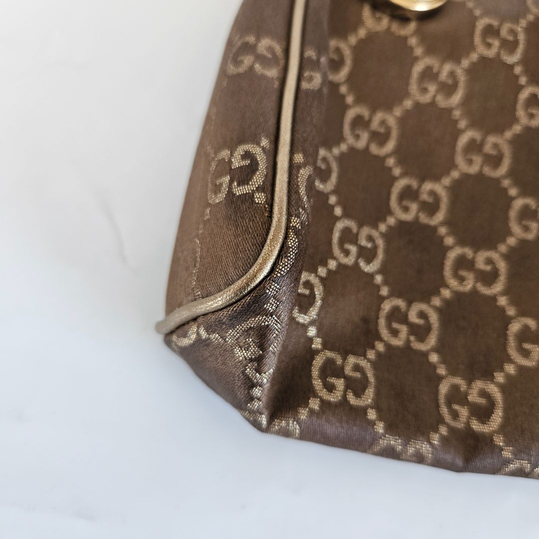 Gucci Bronze Guccissima Pochette Clutch Bag