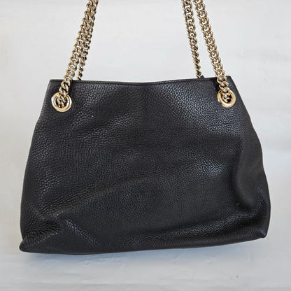 Gucci Black Leather Medium Soho Chain Tote