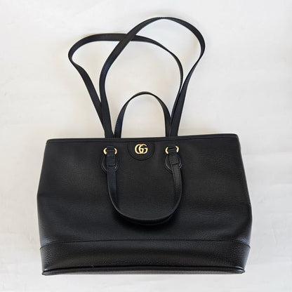Gucci Black Leather Tote Small Bag