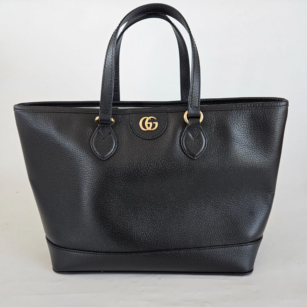 Gucci Black Leather Tote Small Bag