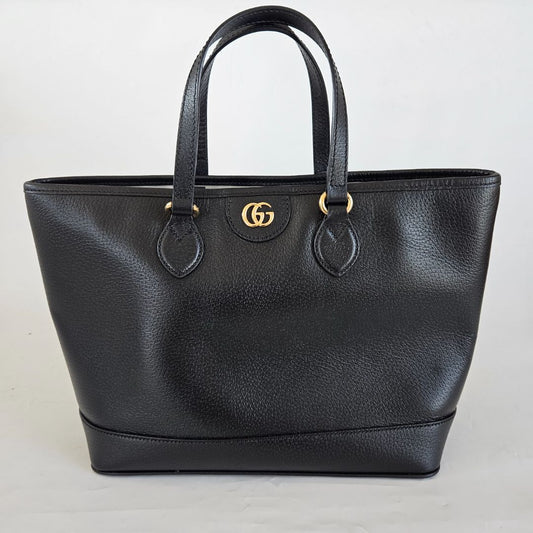 Gucci Black Leather Tote Small Bag