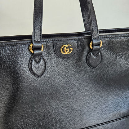 Gucci Black Leather Tote Small Bag