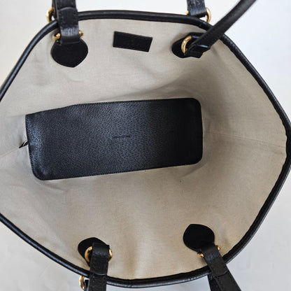 Gucci Black Leather Tote Small Bag