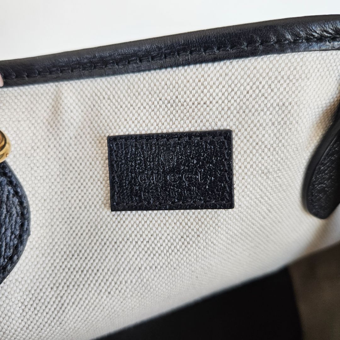 Gucci Black Leather Tote Small Bag