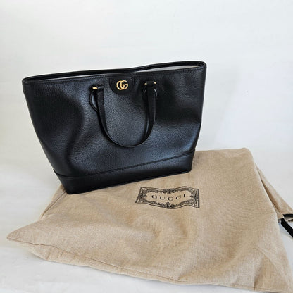 Gucci Black Leather Tote Small Bag