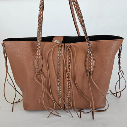 Tod's Tan Leather ANJ Rings Shopper Tote