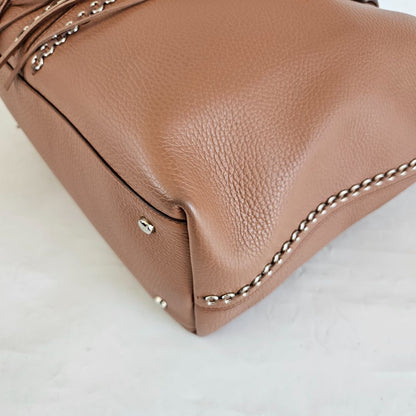 Tod's Tan Leather ANJ Rings Shopper Tote