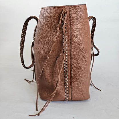 Tod's Tan Leather ANJ Rings Shopper Tote