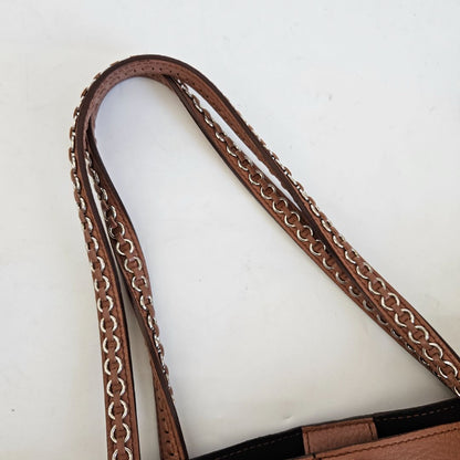 Tod's Tan Leather ANJ Rings Shopper Tote