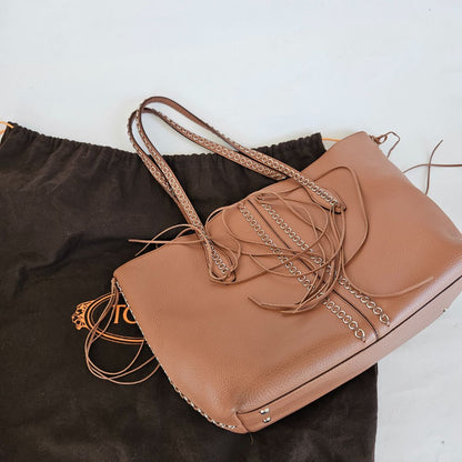 Tod's Tan Leather ANJ Rings Shopper Tote