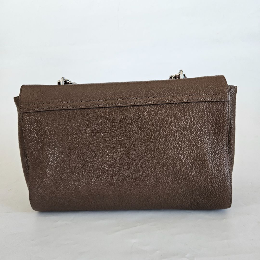 Mulbery brown leather flap bag
