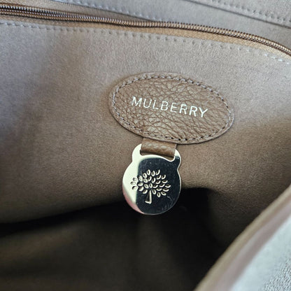 Mulbery brown leather flap bag