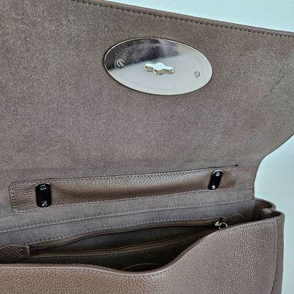 Mulbery brown leather flap bag