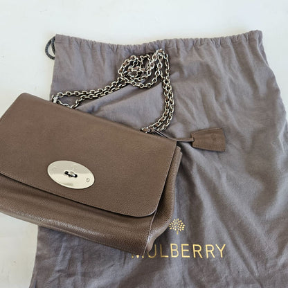 Mulbery brown leather flap bag