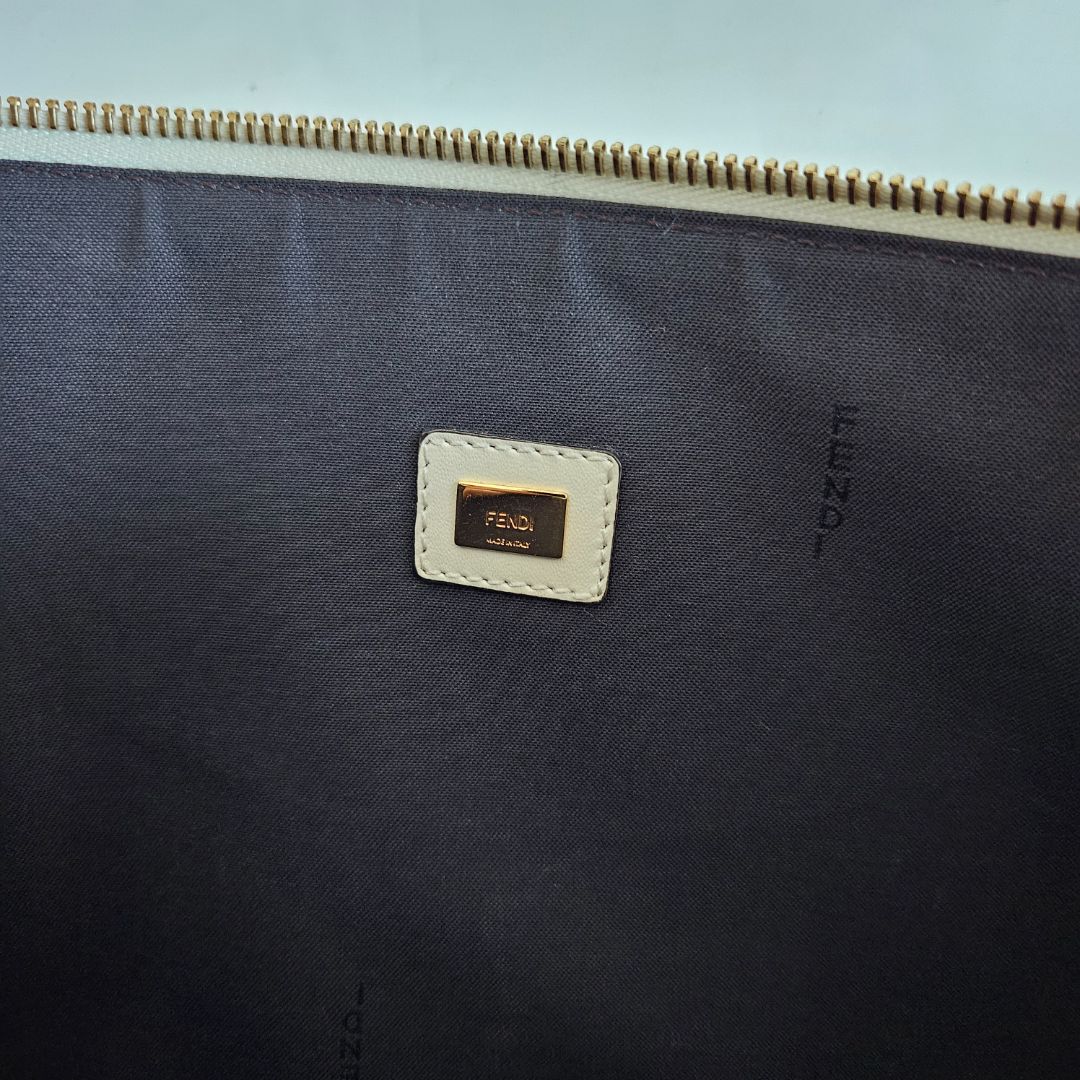 Fendi Roma Beige Clutch