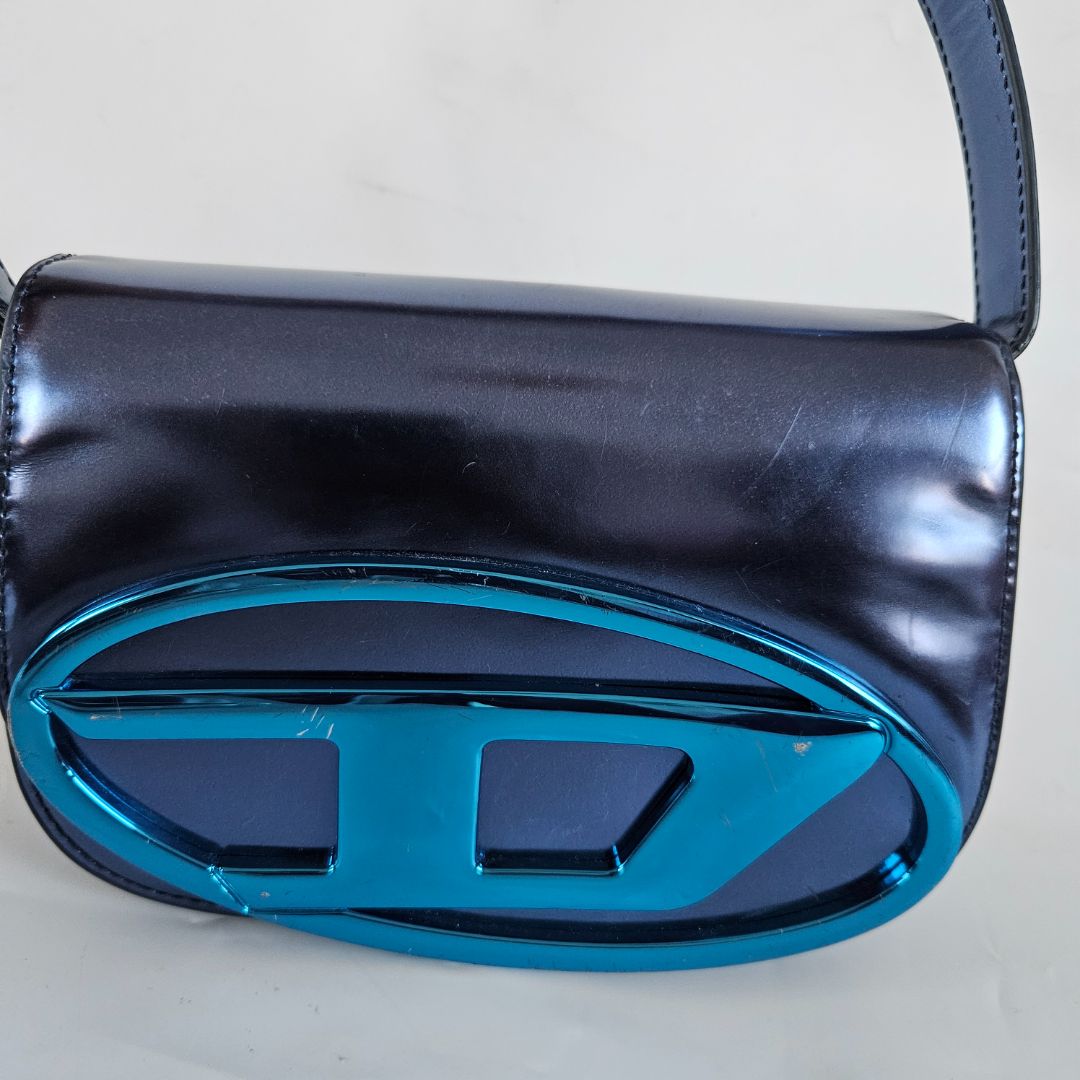 Diesel 1DR Leather Blue Shoulder Bag