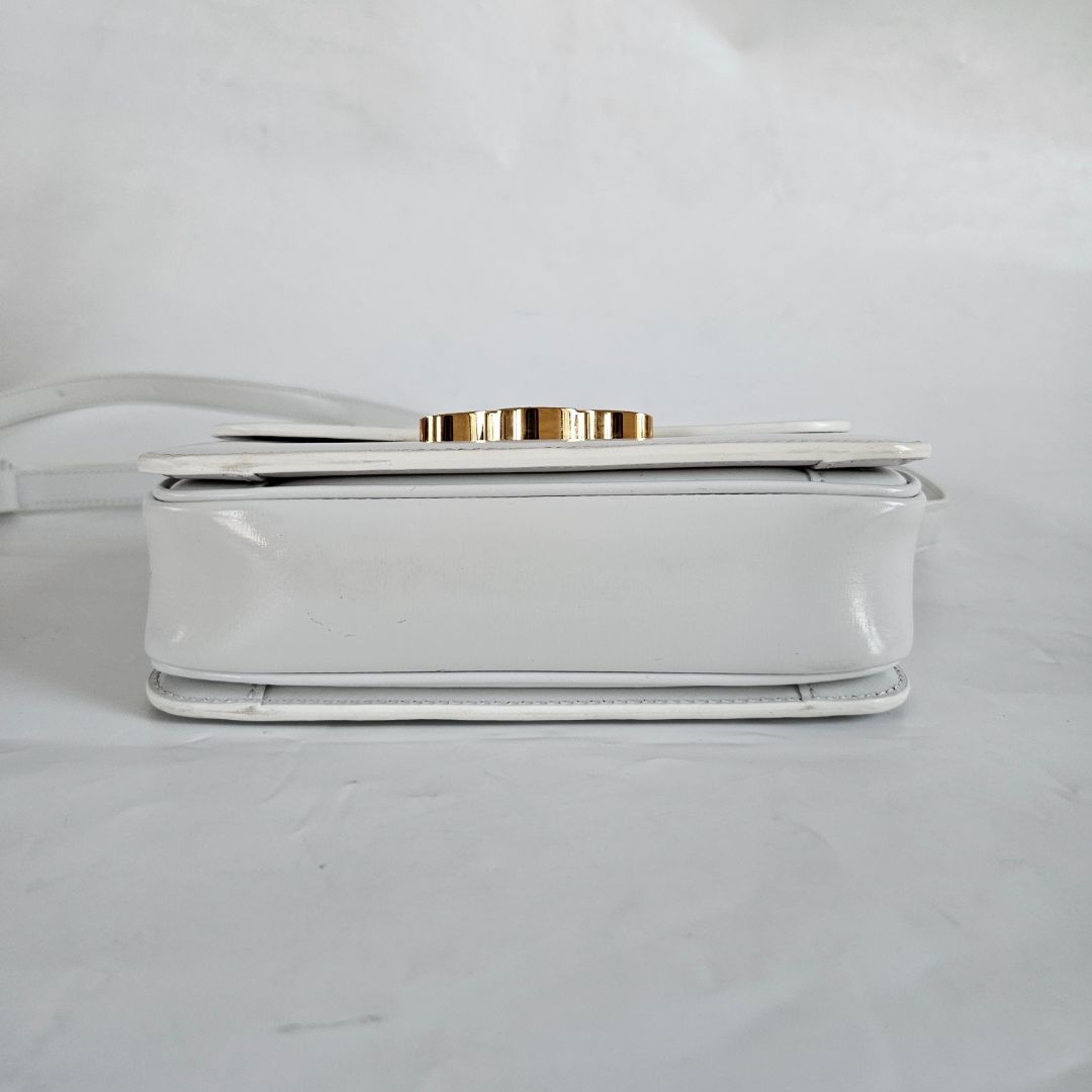 Celine Shiny White Teen Triomphe Bag