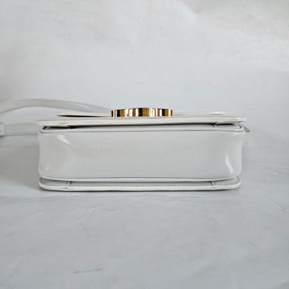 Celine Shiny White Teen Triomphe Bag