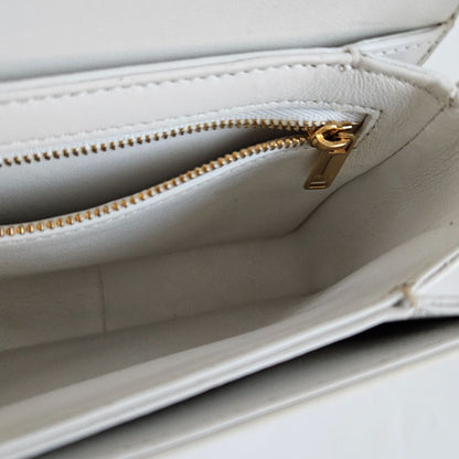 Celine Shiny White Teen Triomphe Bag