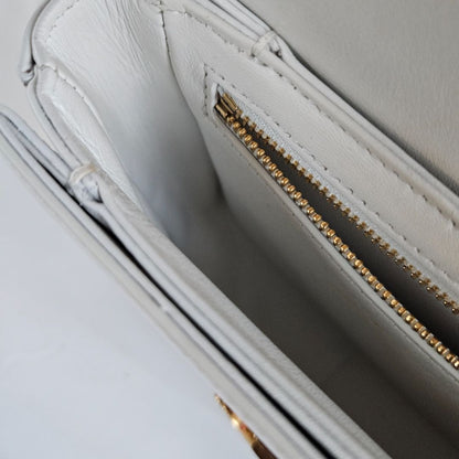 Celine Shiny White Teen Triomphe Bag