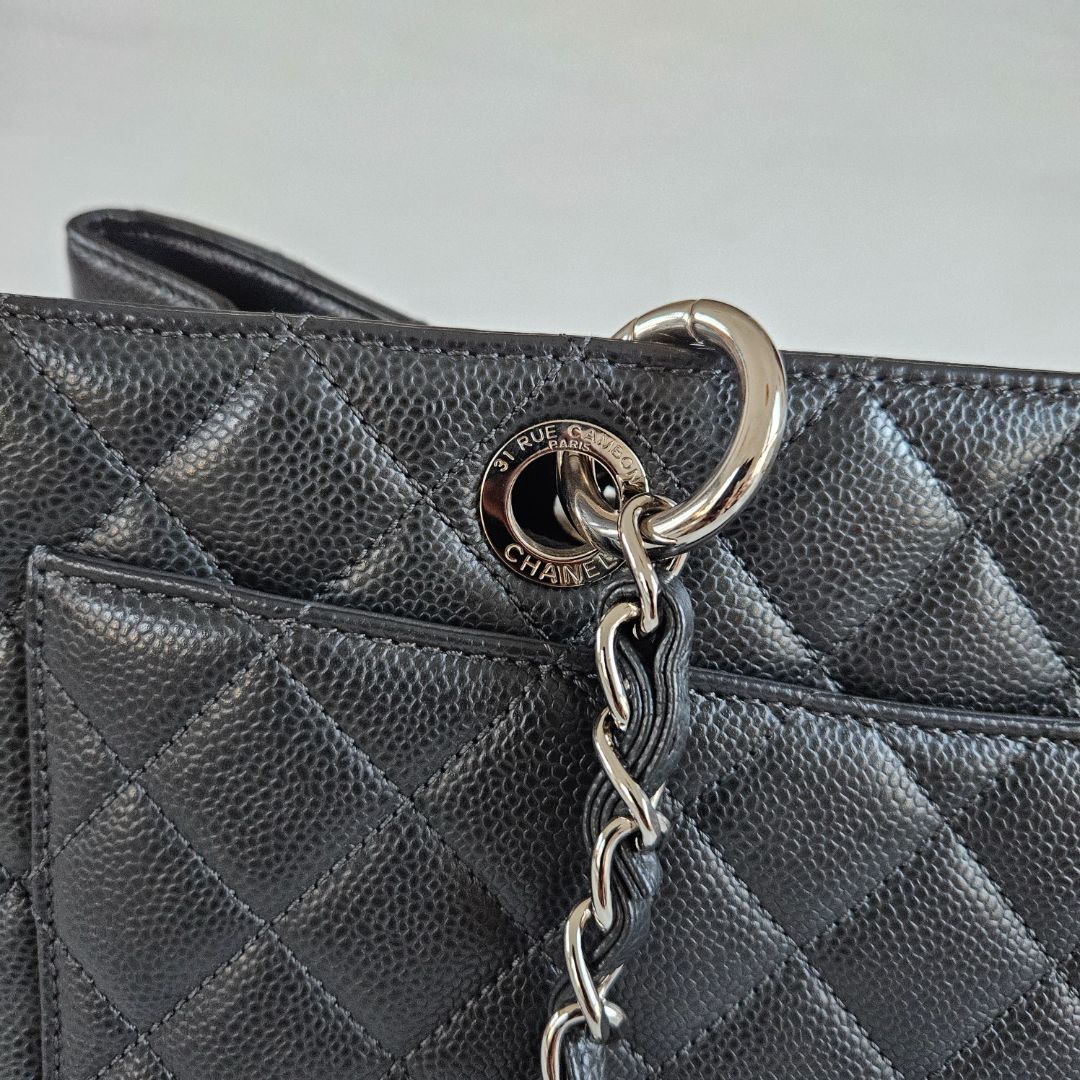 Chanel Black Quilted Caviar Grand Shopping Tote (GST) XL